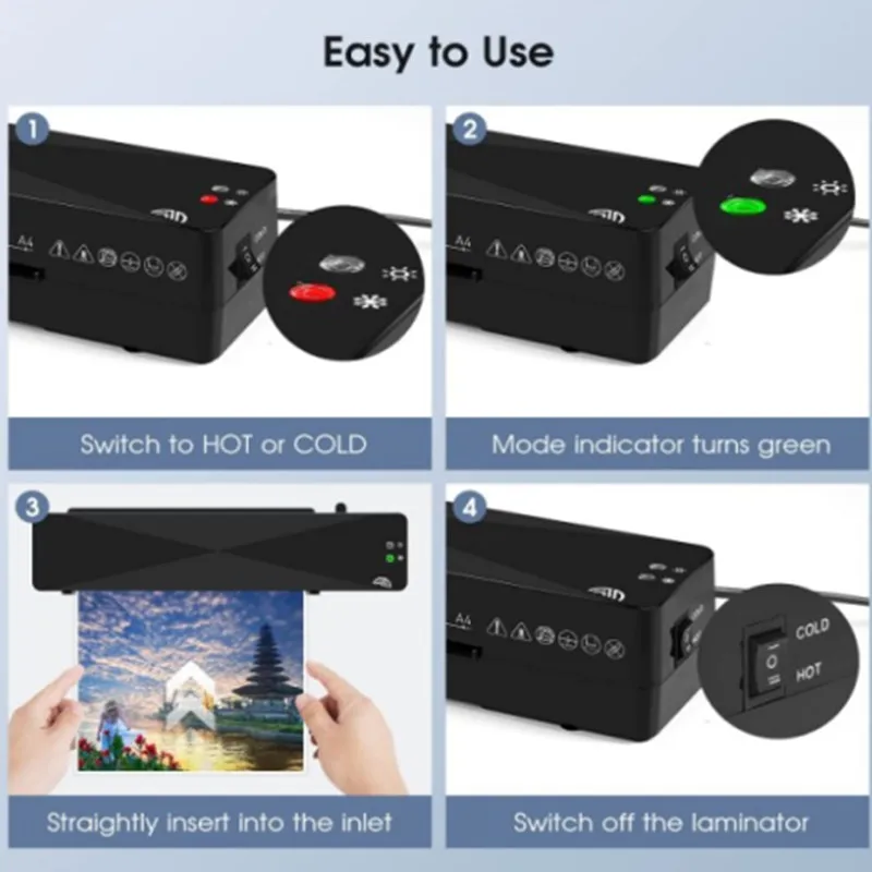 Готовый к отправке офисный и школьный маленький ламинатор FNL001 A4 для карты меню