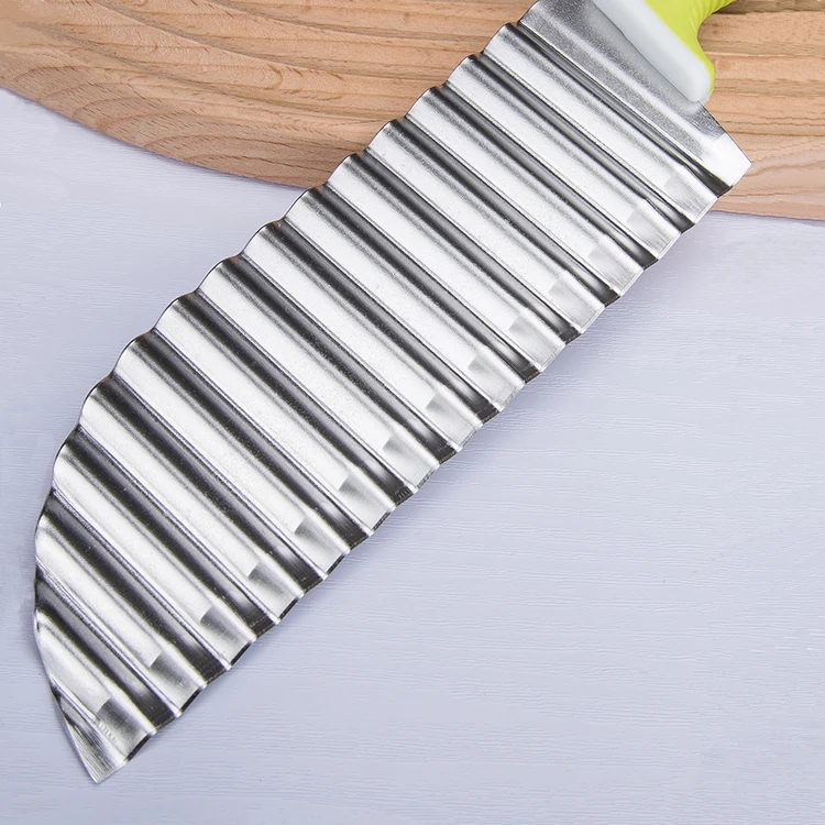 6 Inch  Kitchen Knife Stainless Steel Wavy Blade Vegetable Cutting Tools French Fries Cutter with Nylon Handle