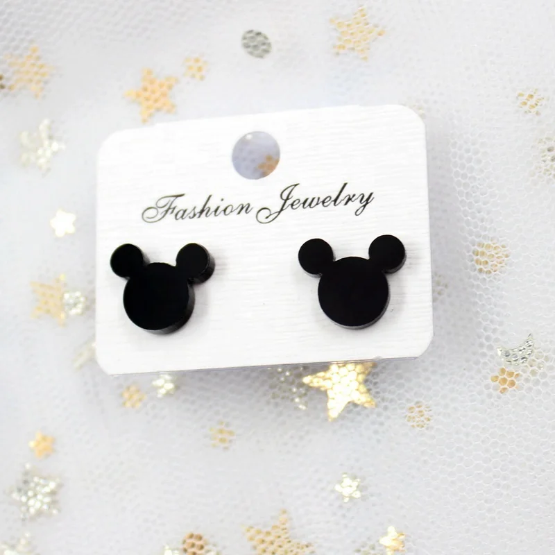 
ST-1 Acrylic Stud Earrings Football Mouse Head Stud Earrings Allergy Free Acrylic Earrings 
