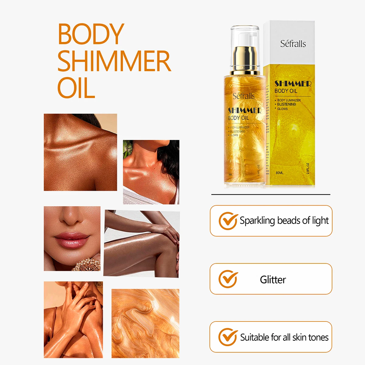 Whole Sale Body Shimmer Oil Skin glowing and moisturizing Shimmering Tanning Body Oil
