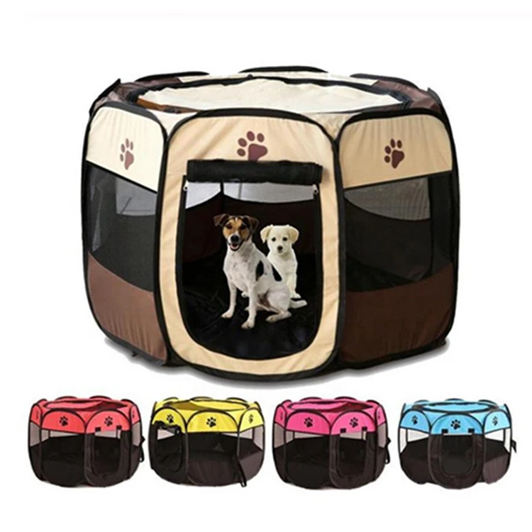 Portable Pet Play pen dog Playpen Eight Mesh Panels Outdoor Pop Up Dog Tent Waterproof Breathable Foldable Pet Tent