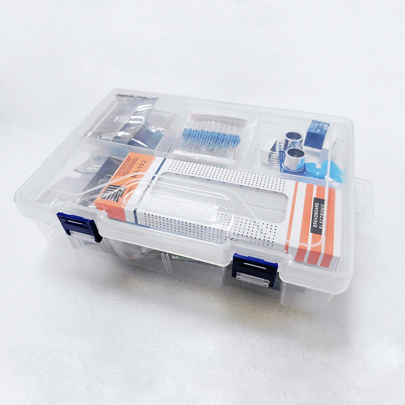 Factory Wholesale Hot Sale Super Starter Kit 28 in 1 include Breadboard SG90 1602A IIC STEP Motor for Arduino R3