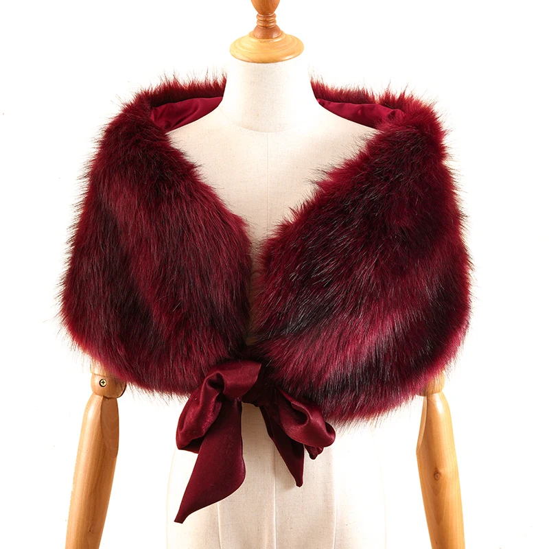 Модный новый розовый элегантный Шелковый бант с длинными волосами большой шарф из искусственного меха шаль для женщин Зимняя теплая