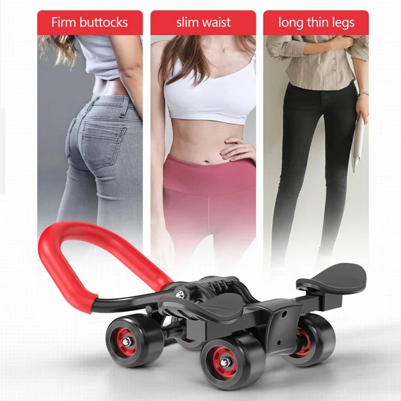 Elbow Support Ab Roller 4 Wheels Muscle Training Automatic Rebound Abdominal  Core Strength