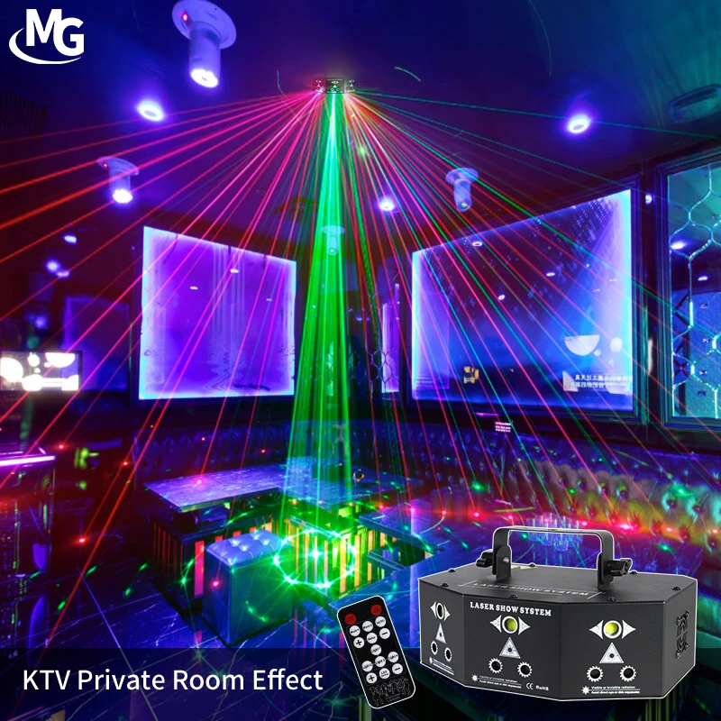 9 Eye Strobe Laser Lights DMX512 DJ Disco Party Laser Light with Remote Control LED Laser Strobe Light