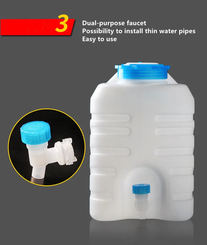 Outdoor Camping Water Container with Spigot Portable Water Storage Tank for Hiking Plastic Car Wash Water Jug Camp Storage