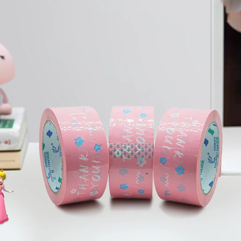 BOPP Printing Tape Thank You Package Tape Colorful Logo Adhesive Package Box Tape For Carton Sealing