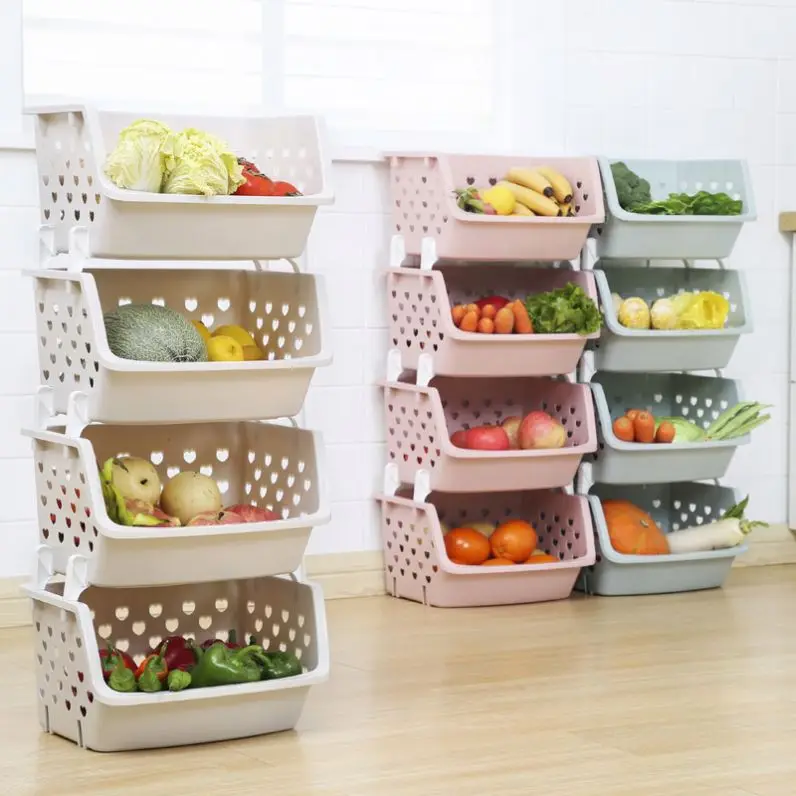 Modern 2pcs Golden Kitchen Plastic Hamper Basket Best Welcome Fashion Storage Accessories for Bathroom and Wardrobe
