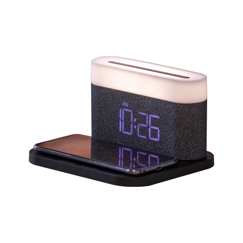 15W Fast Charging Wireless Charger Night Light Clock Brightness Adjustable Fast Induction For IPhone Xiaomi Mi Huawei Sansung
