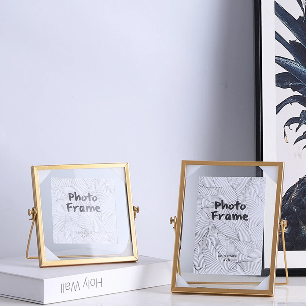 Double Glass Floating Frame Metal Picture Frame For Pressed Flowers Photos