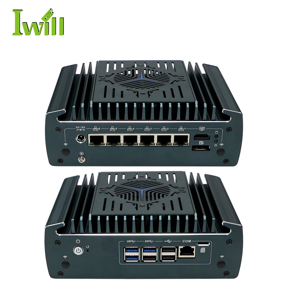Новый мощный i7 mini pc VPN 12-го поколения 6 lan Микро Мягкий брандмауэр маршрутизатор 2 5g ethernet для автоматизации