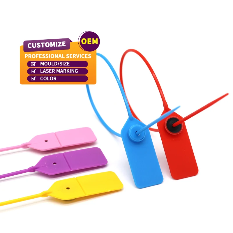 OY-PS106 High security tamper proof barcode pull tight plastic seals