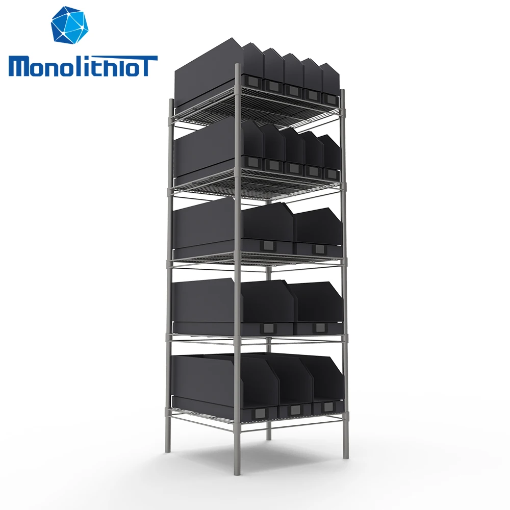 MonolithIoT Light Duty Pallet Rack Automated WMS Warehouse Counting Management System Electronic Labels Display Smart Shelf