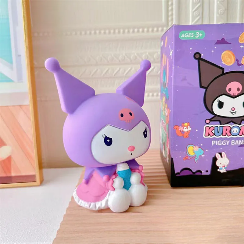 Sanrio Melody Piggy Bank Kuromi Cartoon Large Capacity Money Box Cute Drop-Resistant Kids Saving Pot Anime Toys Girl Gift