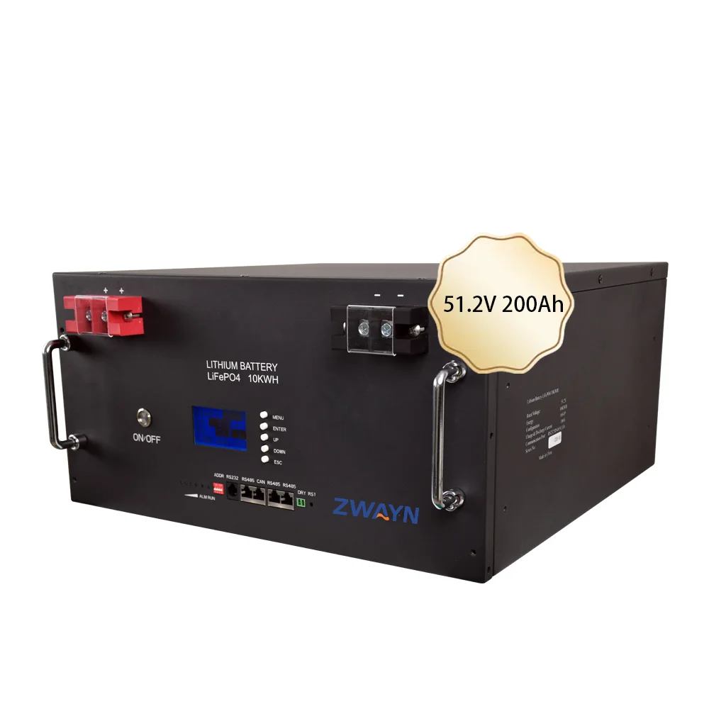 Zwayn 10Year Warranty 6000 Deep Cycles 51.2V 10Kw 200A BMS Home Energy Storage Solar Lithium Ion Battery 48V 200Ah LiFePO4 B