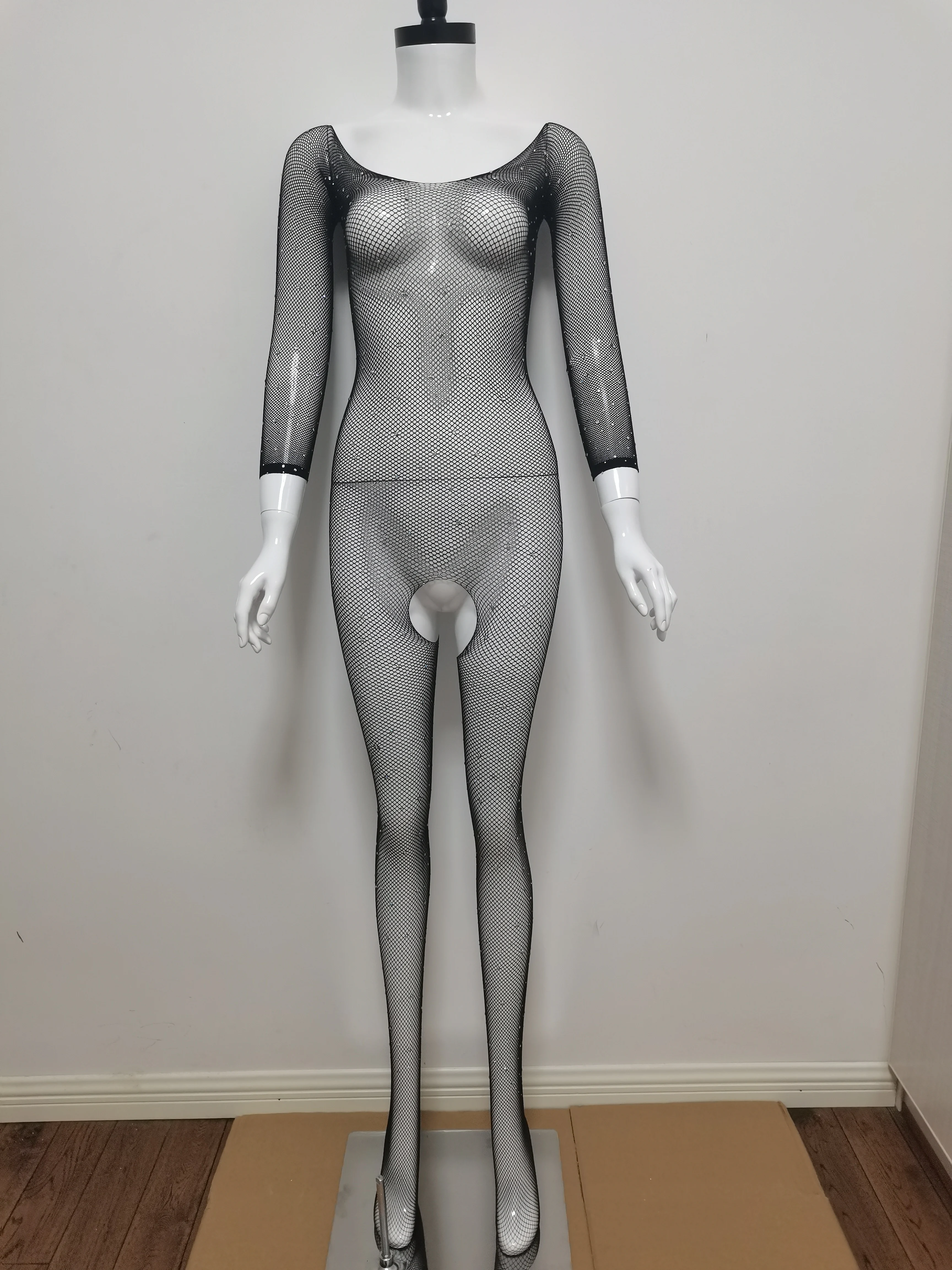 hot sale pornographie transparent ladies crotchless body transparencia diamond fishnet bodystocking