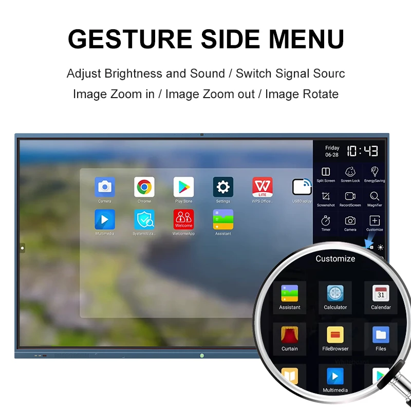 65/75/86/100/110 Inch Education Equipment Teaching All-in-one Smart Whiteboard Electronic Teaching Board