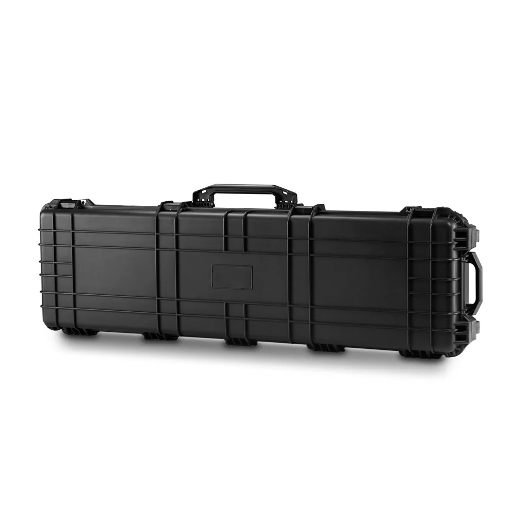 Black PP Plastic tool gun case for long equipment with foam Inside