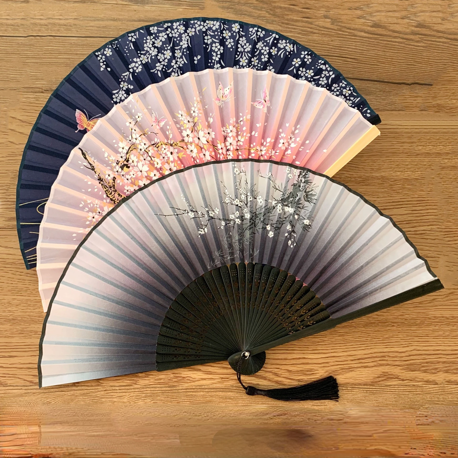 China Promotional Wholesale Cheap Custom Printed Dancing Folding Held Bamboo Hand Fan