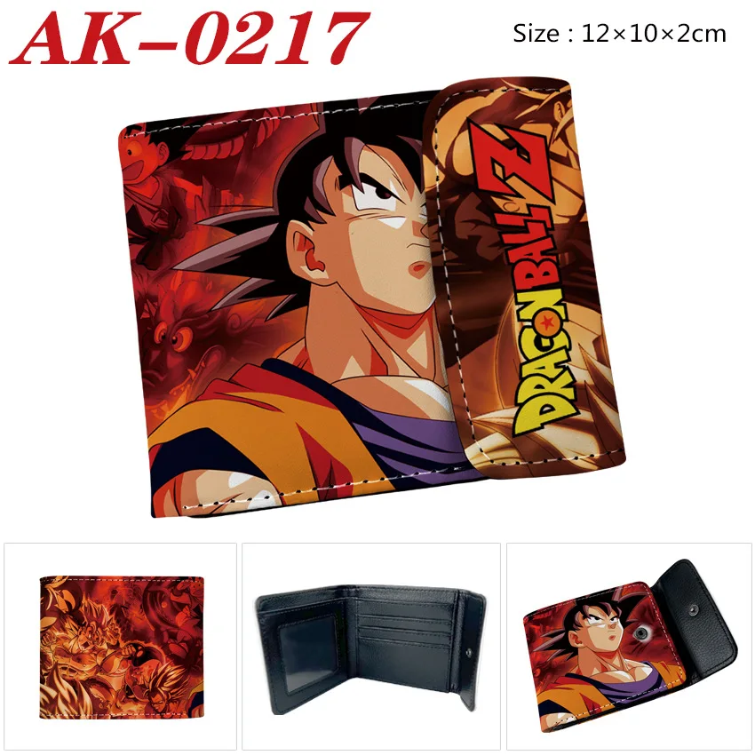 Wholesale Anime Peripherals Super Saiyan Son Goku Colorful Pu Leather Short Wallet