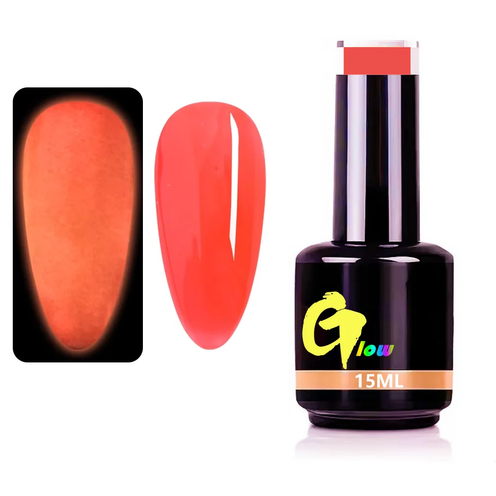 Free Samples Neon Uv Gel Polish Fluorescent Semi Permanent Gel Varnish Soak Off Varnish Glow In Dark Night Luminous Nail Gel