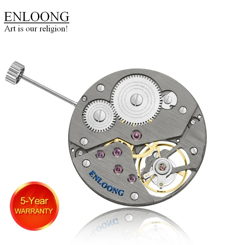 ENLOONG Luxury Mechanical Watch Movement Manual Black with Date 17 Jewels OEM Logo Custom 6497 6498 Movement Manual Winding