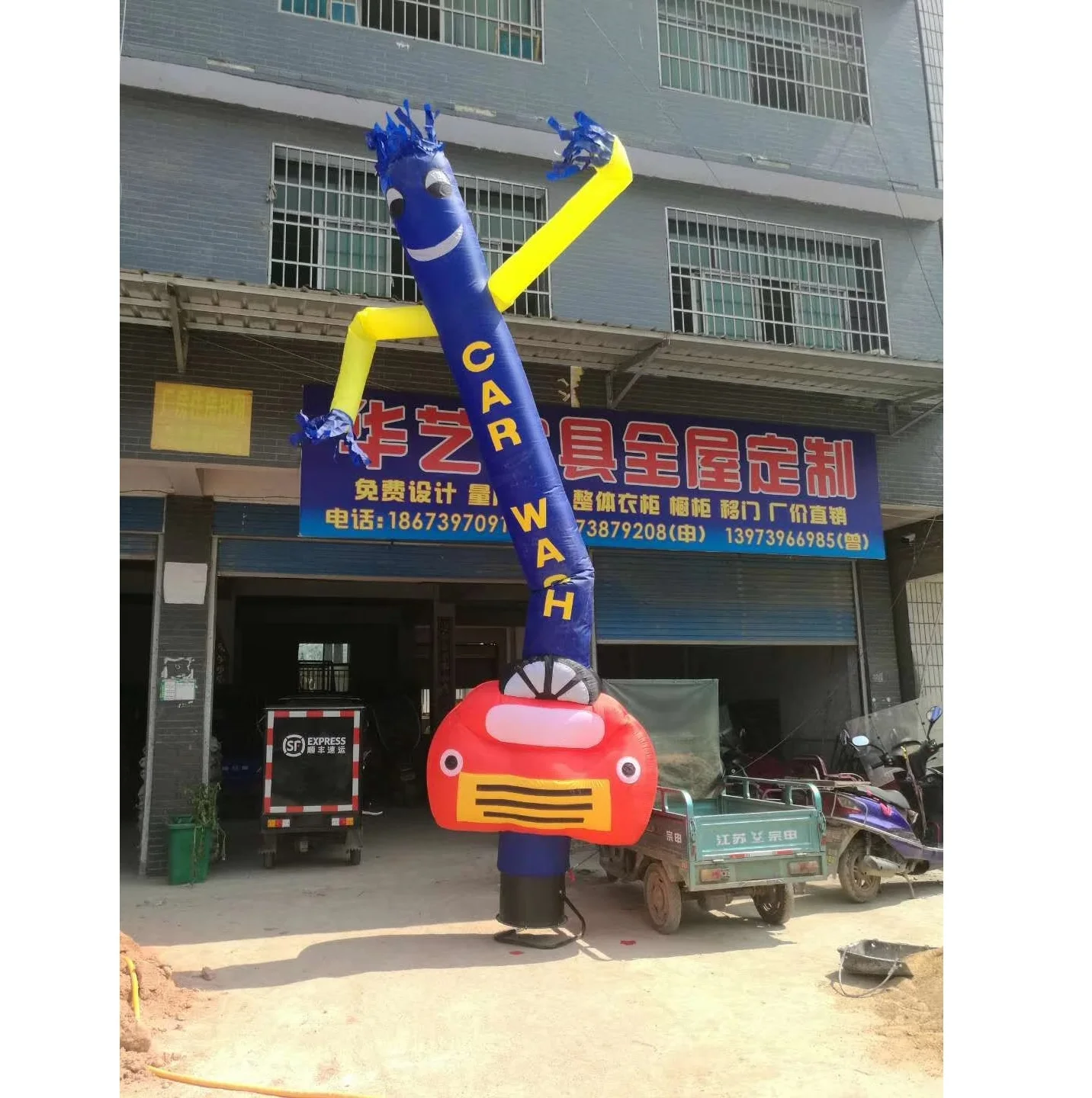 Outdoor sky dancer inflatable wave man car wash air dancer for advertising