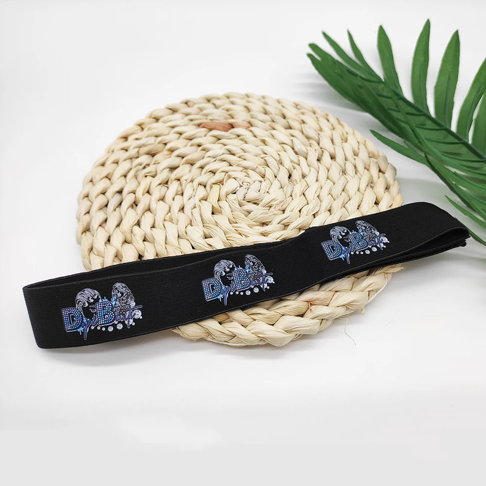 Custom Logo Printed Lace Wig Elastic Band Fashionable Adjustable Braided Hair Bands Edge Slayer Bands For Wig
