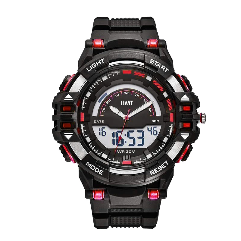 Wholesale good quality cheap fashion Lcd digital dual display watch sports waterproof 50m digital dual display watch for men