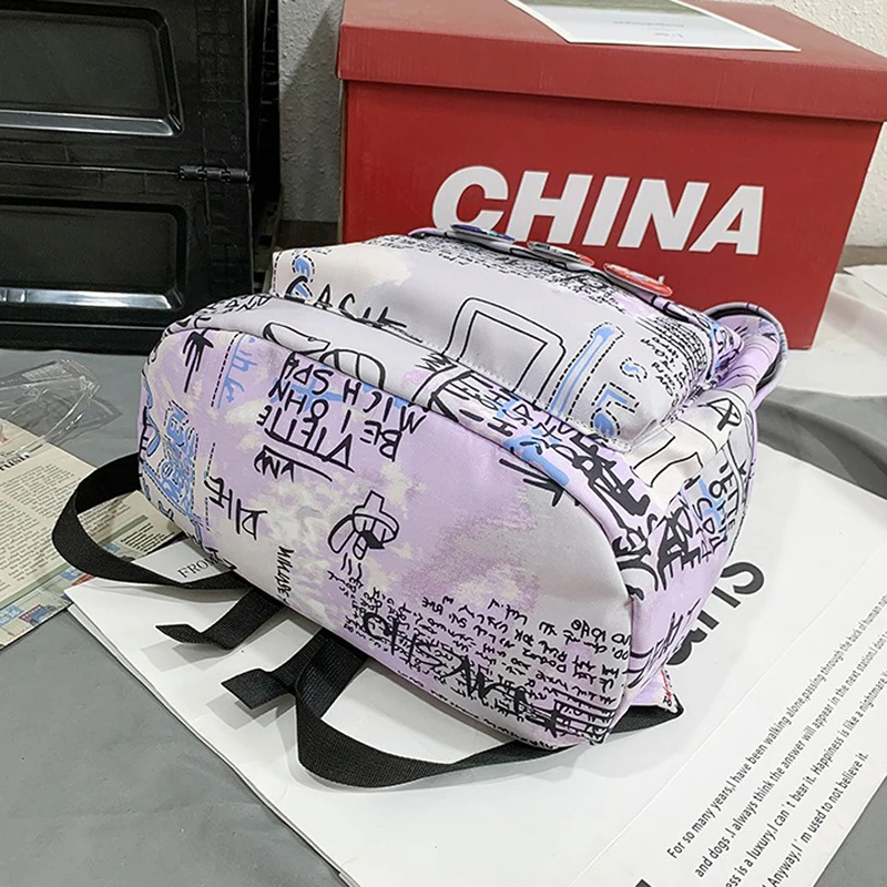 Top Selling Products Classic Large Capacity Nylon Backpack Printing Student Bag Zipper Schoolbag