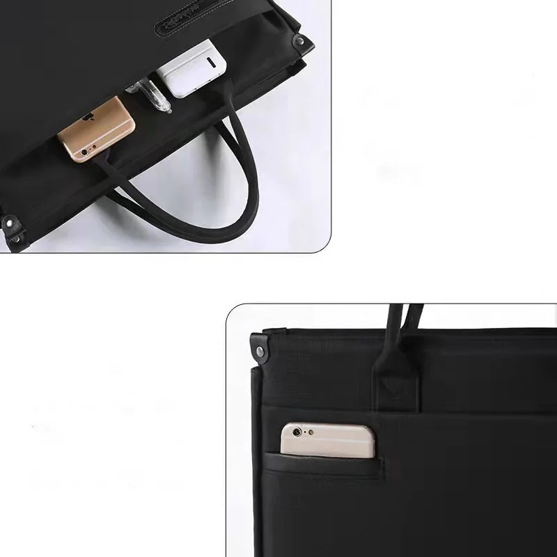 Hot Selling  Wholesale Business Office Oxford black men Metal zipper multi-pocket business briefcase