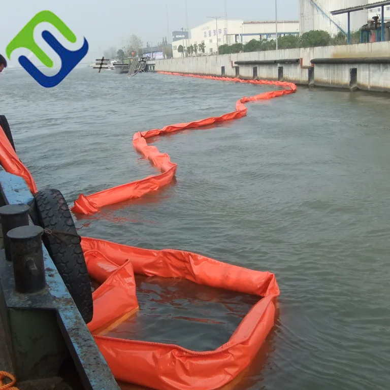 Widely Used River Barrier PVC Inflatable Oil Boom for Oil Fence Containment Boom Ocean Fence