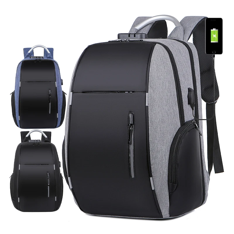 2020 18 inches good quality rucksack USB charging knapsack custom logo anti-theft laptop backpack with lock