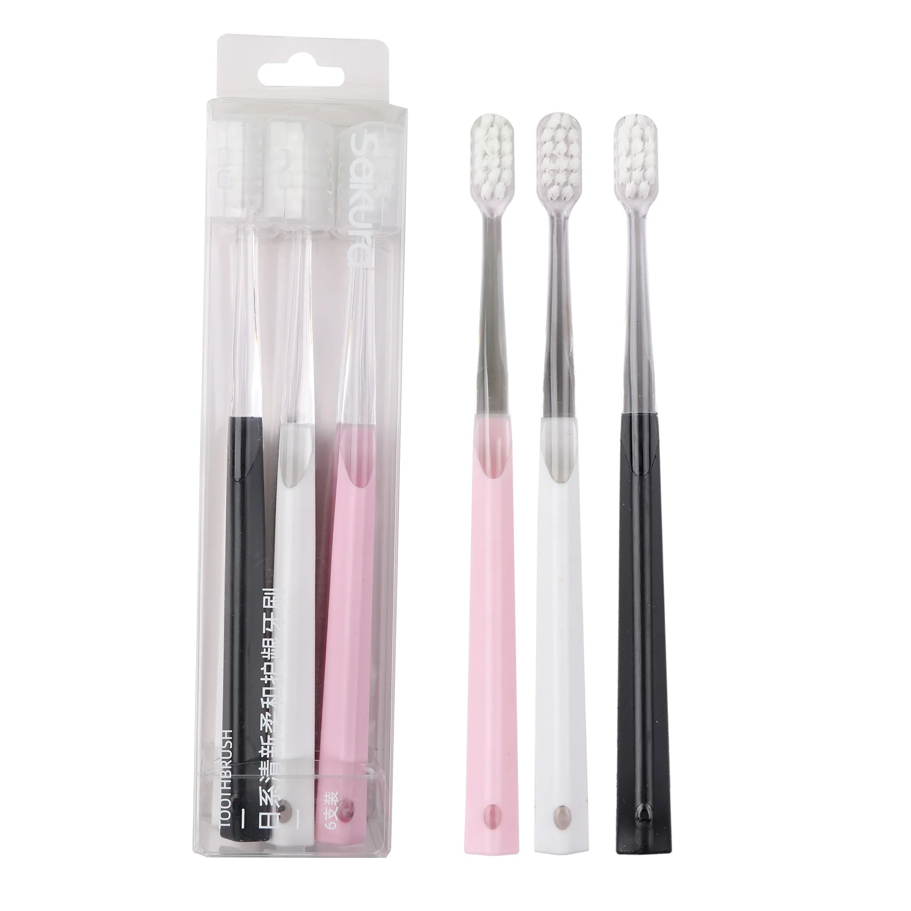 Adult 3-Pack Toothbrush Affordable Soft Gum Protection Toothbrush Ultra Soft Toothbrush with Independent Dust Cover