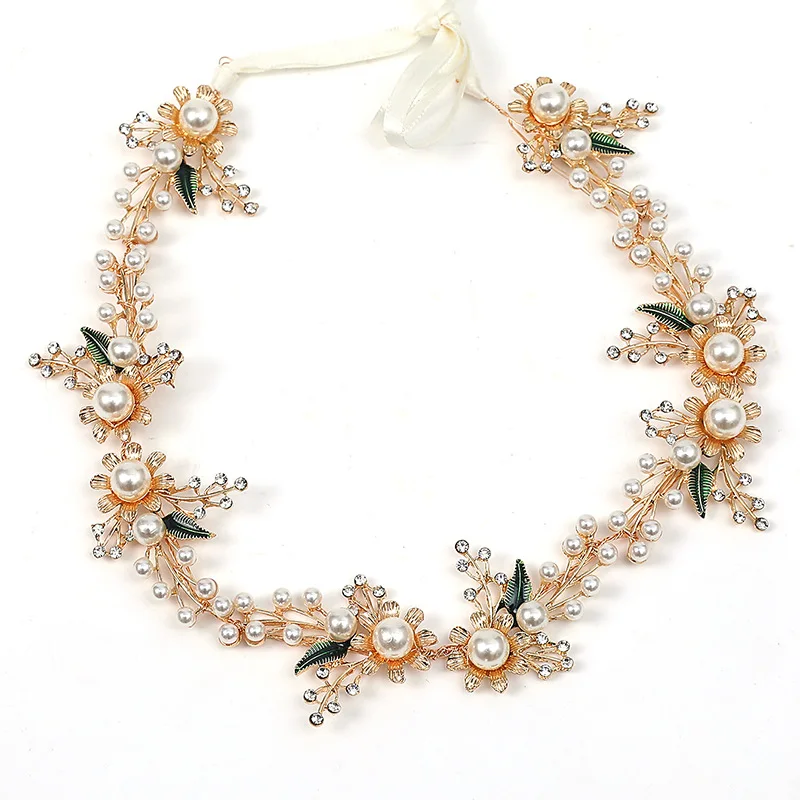 ROMANTIC Wholesale Handmade Bridal Headwear Party Women Wedding Jewelry Bridal Hair Accessories Flower Rhinestone Headbands