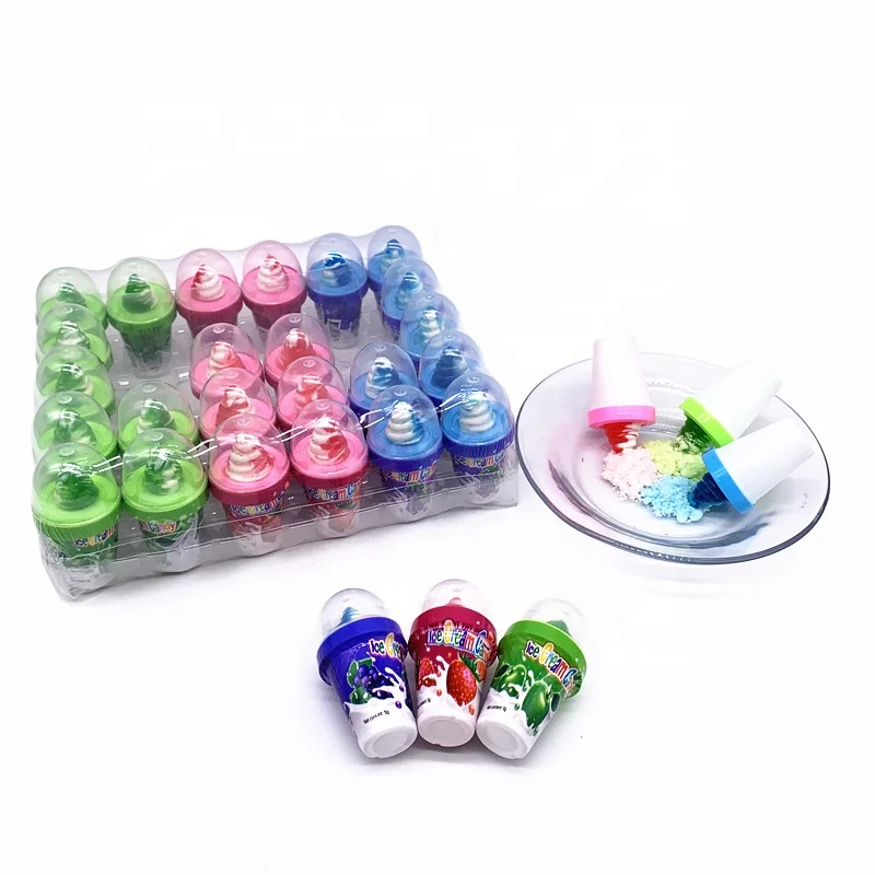 Hot Sale Delicious Candy Snacks Colorful Ice Cream Cup Nipple Lollipop Candy With Sour Powder Candy