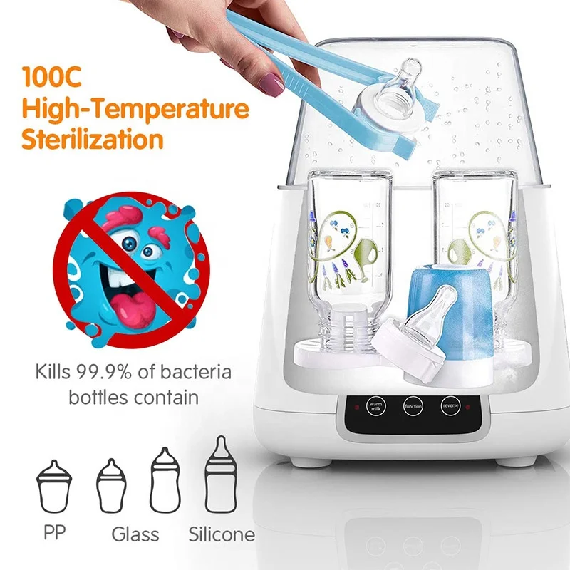 Electric digital infant feeding bottle sterilizer thermostatic function baby milk bottle washer breast milk warmer heater