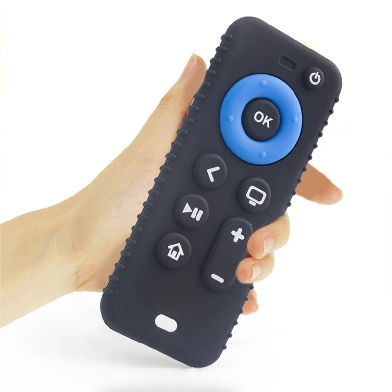 Hot Sale BPA Free Cartoon Rod Kids Cute Baby Chew Soft Silicone Teether Toy Remote Control Teething Toy