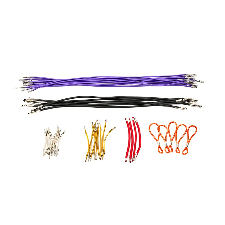 100% Polyester Elastic String With Steel and Barb Tips Braided and Coated Custom Length for Shoes Bags Garments