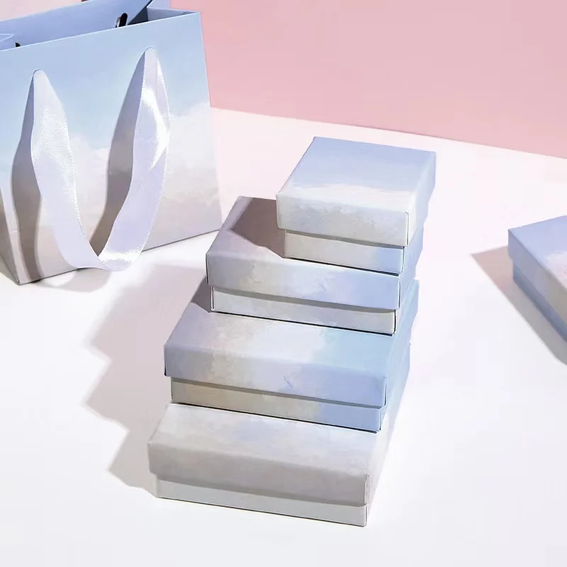 Custom Logo Ring Earrings Bracelet Jewelry Packaging Paper Box Pendant Jewelry Boxes