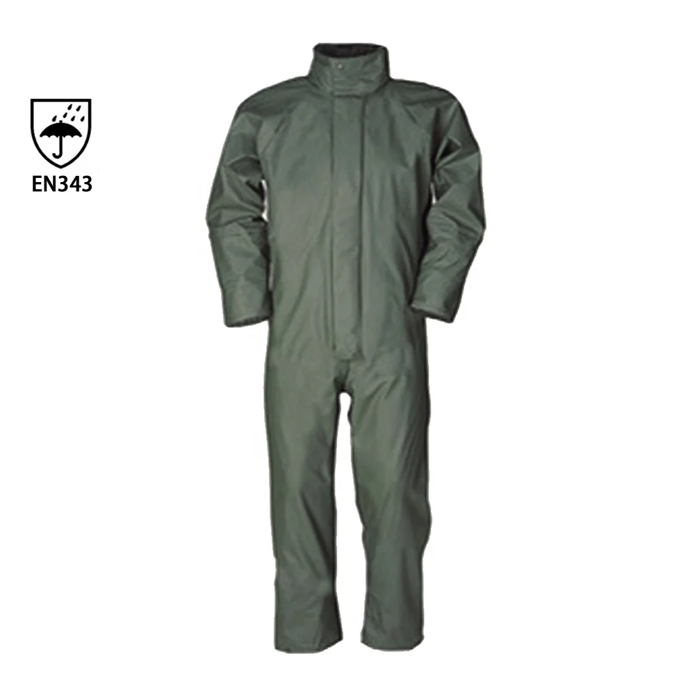 PU mens waterproof workwear suit rain wear coverall with EN343 nomex (60454086209)