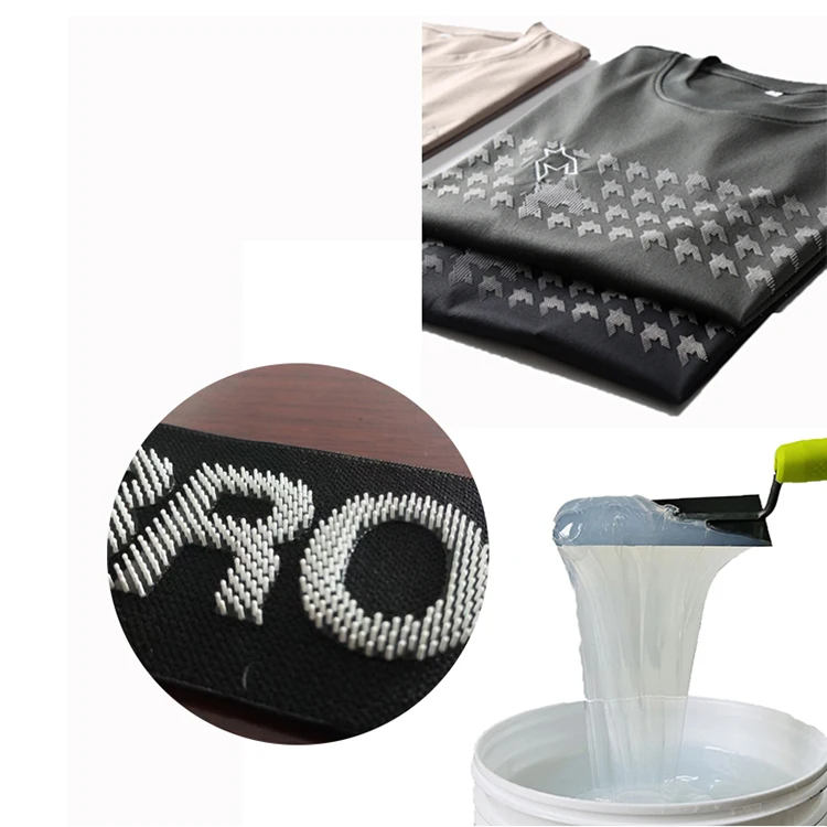 Hengyi Factory Brush Logo Liquid Screen printing silicone for Clothes Patches LOGO fabric