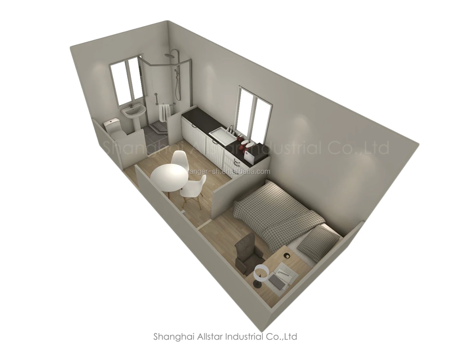 Frame Detachable Kits Modern Hotel Prefabricated Container High Quality Steel Home Prefab Office Shop Allstar Steel Door Villa