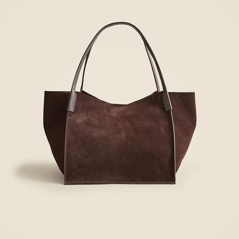 Wholesale Design Luxury Ladies Large Custom Brown Shoulder Bucket Hobo Handbag Leather Suede Tote Bag For Women