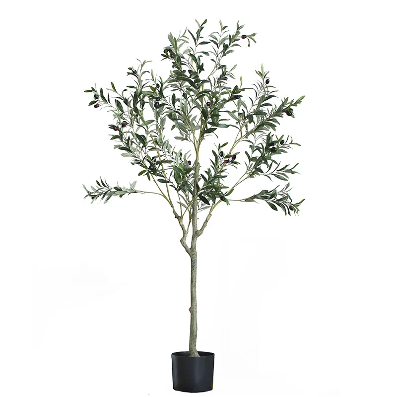 landscape decoration Artificial Bonsai Tree Potted Oliver Branch Leaves and Fruits Faux Olive Tall tree Artificial Plant Olive