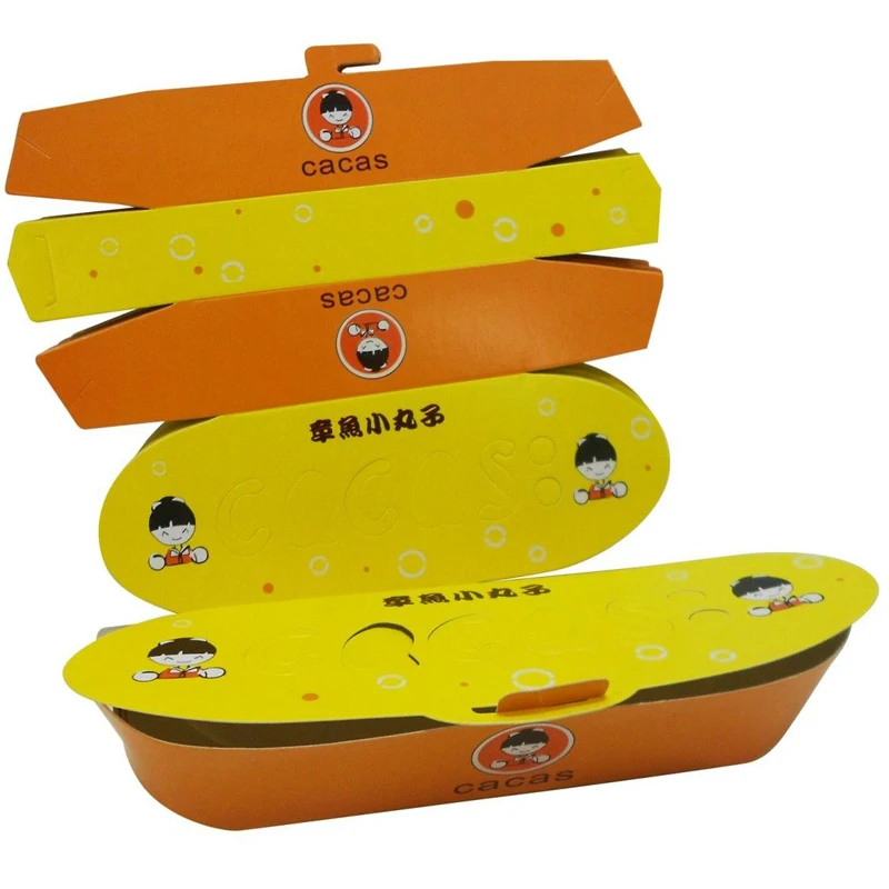 food grade take out box takoyaki paper box custom printed logo takoyaki ball box food packaging supplies
