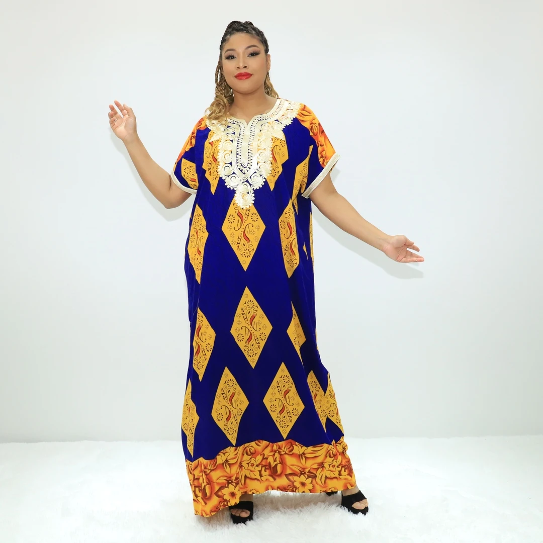 muslim clothing caftan robe africain avec foulard  KT1150-520FY Congo clothing ethnic dress