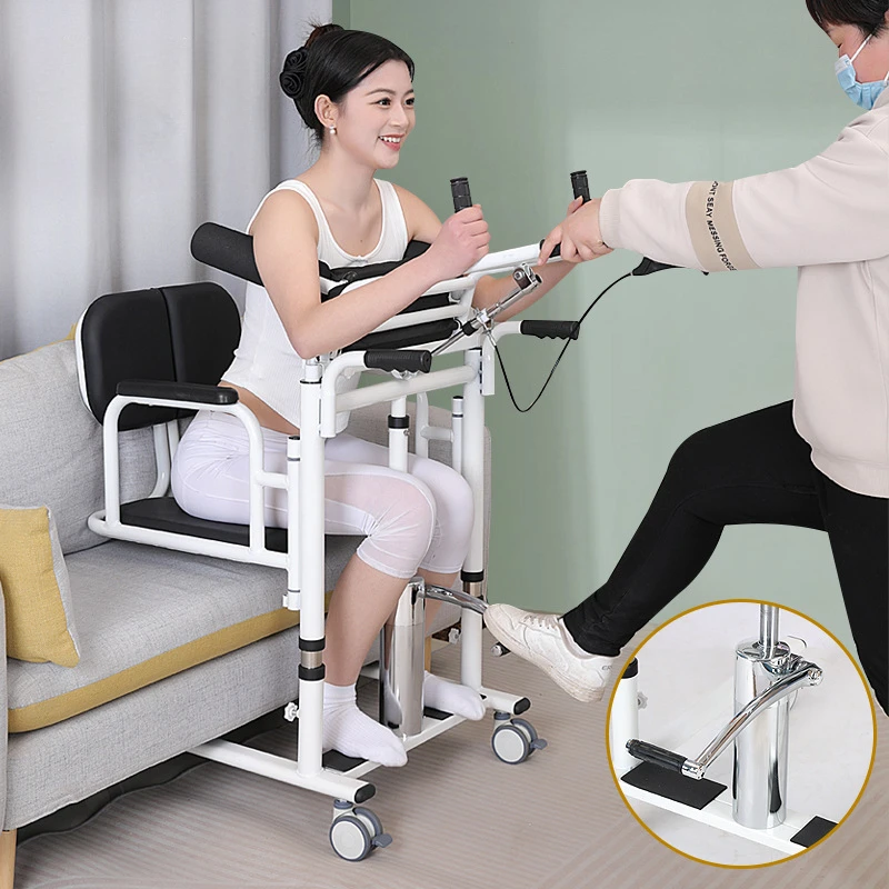 Wholesale Hydraulic Assisted Standing Lifter Transport Chair Bedridden Paralyzed Elderly Care Artifact Walker Rollator