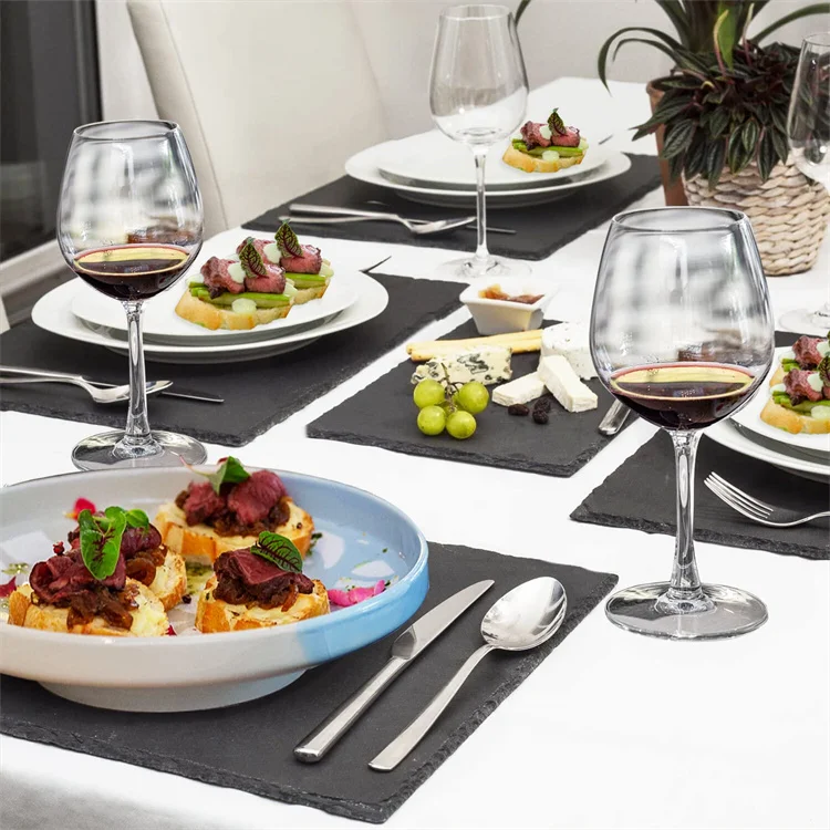 Hot Selling Cheap Custom Dinnerware Black Natural Stone Tray Cheese Board Slate Plate Slate Serving Platter