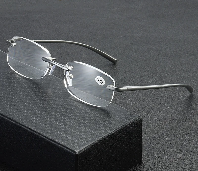 Manufacturers supply aluminum-magnesium reading glasses for the elderly rimless men and women trimming reading glasses titanium
